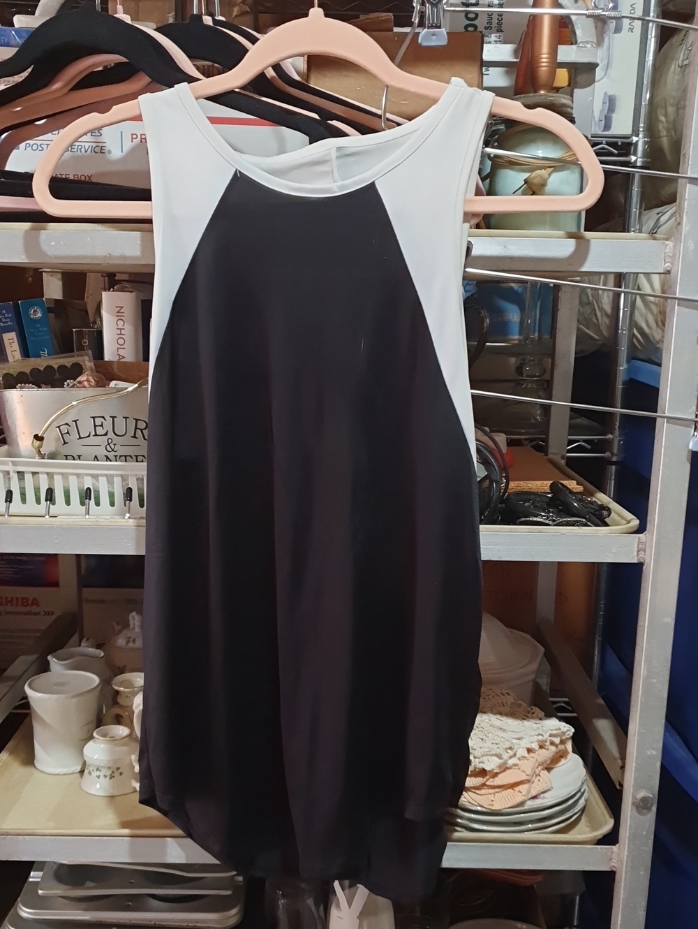 Sleeveless Black and White Tank Top